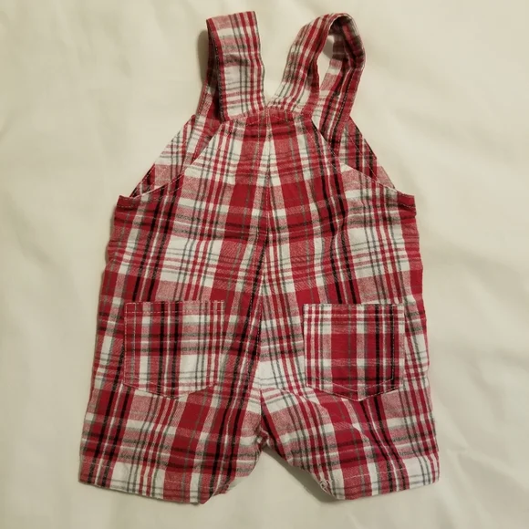 Disney Baby Mickey Mouse Cotton Blend Plaid Overalls